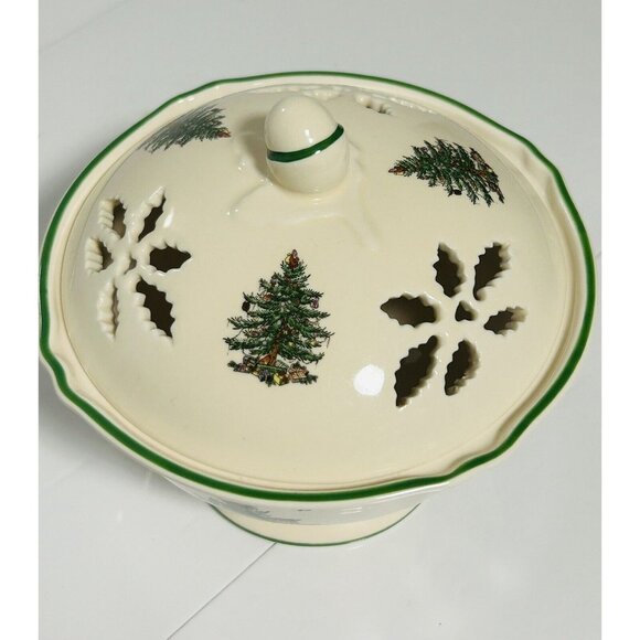 Spode Vintage England Porcelain Pierced Bowl Candy Dish Tree Design 5x5” - Picture 4 of 9